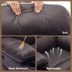 Poltrona reclinabile extra large in pelle PU per adulti con massaggio e calore, portabicchieri, tasche laterali, comfort lussuoso per soggiorno e camera da letto