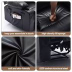 Poltrona reclinabile extra large in pelle PU per adulti con massaggio e calore, portabicchieri, tasche laterali, comfort lussuoso per soggiorno e camera da letto