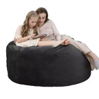 COZONY Poltrona a sacco da 90 cm in memory foam - Morbido tessuto in velluto olandese, divano rotondo con imbottitura inclusa per adulti