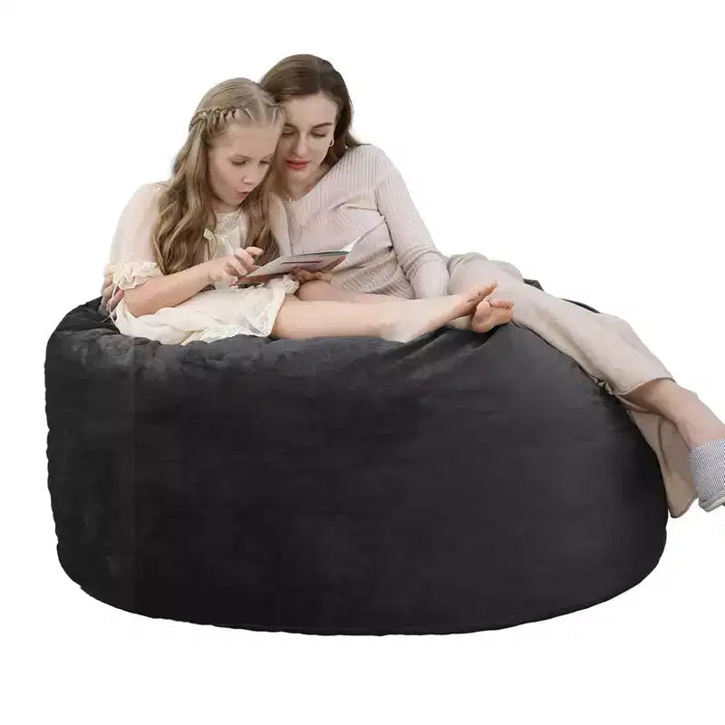 COZONY Poltrona a sacco da 90 cm in memory foam - Morbido tessuto in velluto olandese, divano rotondo con imbottitura inclusa per adulti