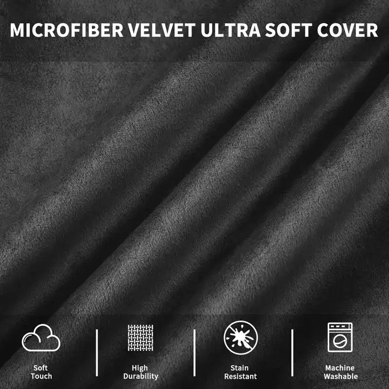 COZONY Poltrona a sacco da 90 cm in memory foam - Morbido tessuto in velluto olandese, divano rotondo con imbottitura inclusa per adulti