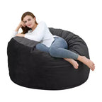 COZONY Poltrona a sacco da 90 cm in memory foam - Morbido tessuto in velluto olandese, divano rotondo con imbottitura inclusa per adulti