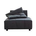 Modular Sectional Single Sofa with Removable Back Space Saving 35D High-Density Sponge Leather for Living Room Home Office, Dark Gray