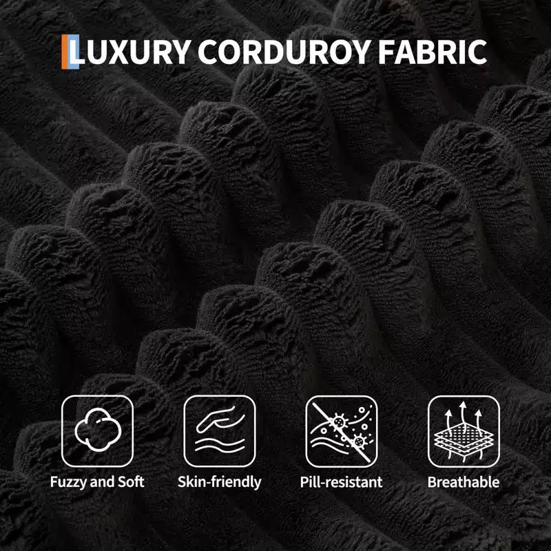 Divano componibile modulare 108 pollici, divani a compressione in spugna di velluto a coste con seduta profonda, divano in memory foam per soggiorno e camera da letto, nessun montaggio richiesto
