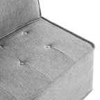 Divano Modulare in Lino Grigio Chiaro con Struttura in Legno – Combinabile per Piccoli Spazi