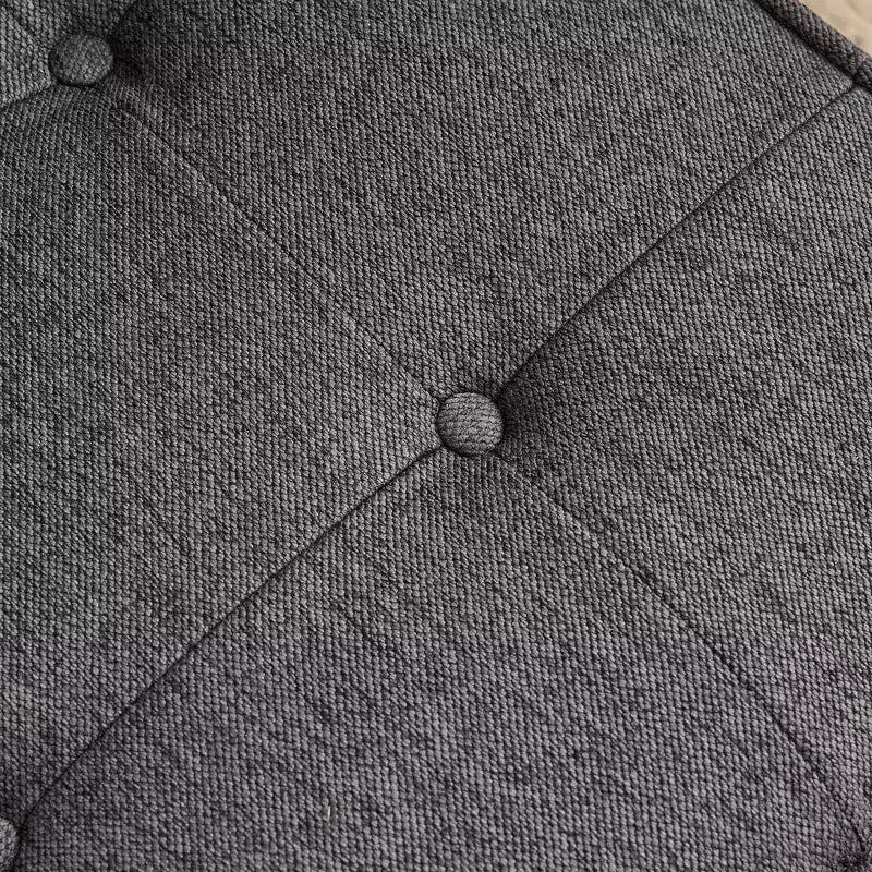 Divano modulare in lino grigio scuro con struttura in legno, su misura per spazi ridotti e qualsiasi arredamento