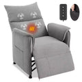 Sofa chair, massage recliner, adjustable single recliner sofa, suitable for home theater, living room/office (fabric, gray)