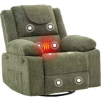 Poltrona reclinabile GustoWave Rocking Nursery, poltrona reclinabile girevole a 360° con massaggio vibrante e riscaldamento per soggiorno/camera da letto