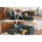 Divano Sezionale Modulare a L da 97", con Spazio Contenitore, Divano Comodo a Nuvola a 4 Posti con Pouf Mobile, Seduta Profonda, Divani Sezionali Moderni