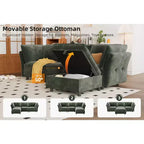Divano Sezionale Modulare a L da 97", con Spazio Contenitore, Divano Comodo a Nuvola a 4 Posti con Pouf Mobile, Seduta Profonda, Divani Sezionali Moderni