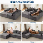 Divano componibile Cloud a 106 posti a forma di L con chaise longue e memory foam, divano modulare a 3 posti per soggiorno, nessun montaggio richiesto