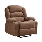 COZONY Poltrona reclinabile a dondolo ampia per adulti, poltrona lounge manuale oversize con braccioli, schienale, 2 portabicchieri e tasca laterale per soggiorno