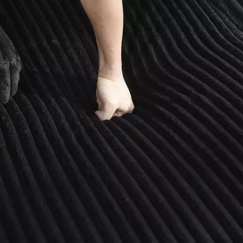 Divano Sezionale a U in Corduroy Homy Casa con Doppia Chaise Longue, Divano a 4 Posti per Soggiorno