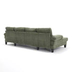 Divano Sezionale a U in Corduroy Homy Casa con Doppia Chaise Longue, Divano a 4 Posti per Soggiorno