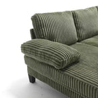 Divano Sezionale a U in Corduroy Homy Casa con Doppia Chaise Longue, Divano a 4 Posti per Soggiorno
