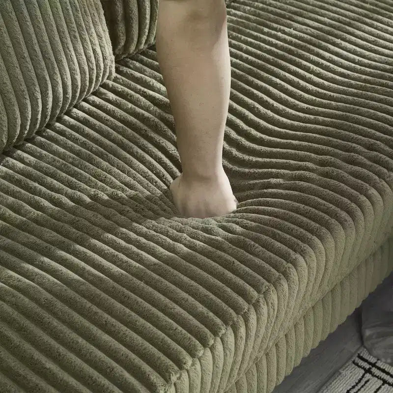 Divano Sezionale a U in Corduroy Homy Casa con Doppia Chaise Longue, Divano a 4 Posti per Soggiorno