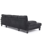 Divano Sezionale a U in Corduroy Homy Casa con Doppia Chaise Longue, Divano a 4 Posti per Soggiorno