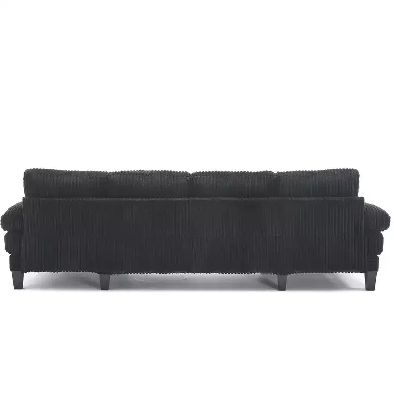 Divano Sezionale a U in Corduroy Homy Casa con Doppia Chaise Longue, Divano a 4 Posti per Soggiorno