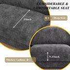 Divano componibile a U Dyonery 160, divano oversize "Cloud" con pouf mobile, divano a 6 posti in ciniglia con seduta profonda e cuscini, divani componibili