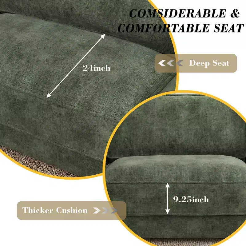 Divano componibile a U Dyonery 160, divano oversize "Cloud" con pouf mobile, divano a 6 posti in ciniglia con seduta profonda e cuscini, divani componibili