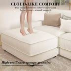 Divano componibile a U Dyonery 160, divano oversize "Cloud" con pouf mobile, divano a 6 posti in ciniglia con seduta profonda e cuscini, divani componibili