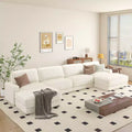 Dyonery 160 U-Shaped Modular Sectional Sofa,Oversized Cloud Couch with Movable Ottoman,6-Seat Chenille Deep Seat Sofa with Pillow,Sectional Couches