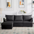MAYEERTY 93.7 Divano Modulare con Pouf - Rivestimenti Sfoderabili Lavabili, 3 Colori, 2 Cuscini Bracciolo