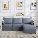 MAYEERTY 93.7 Divano Modulare con Pouf - Rivestimenti Sfoderabili Lavabili, 3 Colori, 2 Cuscini Bracciolo