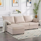 MAYEERTY 93.7 Divano Modulare con Pouf - Rivestimenti Sfoderabili Lavabili, 3 Colori, 2 Cuscini Bracciolo