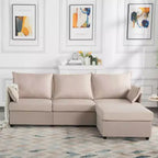 MAYEERTY 93.7 Divano Modulare con Pouf - Rivestimenti Sfoderabili Lavabili, 3 Colori, 2 Cuscini Bracciolo