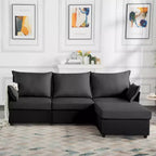 MAYEERTY 93.7 Divano Modulare con Pouf - Rivestimenti Sfoderabili Lavabili, 3 Colori, 2 Cuscini Bracciolo
