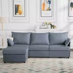 MAYEERTY 93.7 Divano Modulare con Pouf - Rivestimenti Sfoderabili Lavabili, 3 Colori, 2 Cuscini Bracciolo