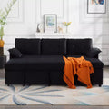 MAYEERTY 77.6 Reversible Sectional Sleeper Sofa - Pull-Out Full Size Bed, Hidden Storage, Velvet Upholstery