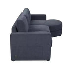 Whisen 84.6 Divano e Sofà Sezionale Moderno a L con Chaise Longue Curva, Tasche Laterali Portaoggetti