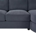 Whisen 84.6 Divano e Sofà Sezionale Moderno a L con Chaise Longue Curva, Tasche Laterali Portaoggetti