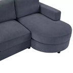 Whisen 84.6 Divano e Sofà Sezionale Moderno a L con Chaise Longue Curva, Tasche Laterali Portaoggetti