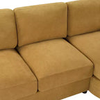 Whisen 84.6 Divano e Sofà Sezionale Moderno a L con Chaise Longue Curva, Tasche Laterali Portaoggetti