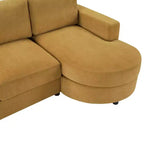 Whisen 84.6 Divano e Sofà Sezionale Moderno a L con Chaise Longue Curva, Tasche Laterali Portaoggetti