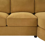 Whisen 84.6 Divano e Sofà Sezionale Moderno a L con Chaise Longue Curva, Tasche Laterali Portaoggetti