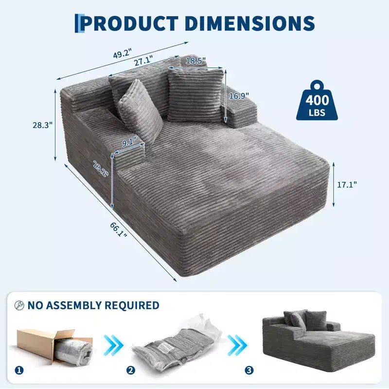 Divano Letto Pieghevole, Poltrona Letto Trasformabile con Cuscino, Tessuto in Velluto a Coste da 25mm, Cuscino in Schiuma ad Alta Densità per un Comfort Superiore per Soggiorni