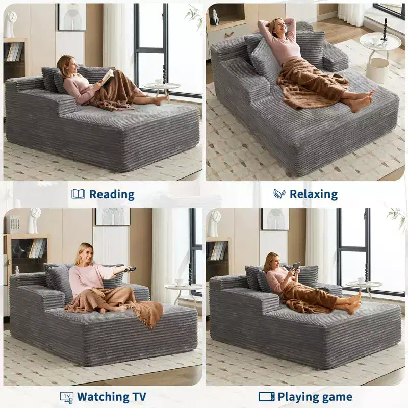 Divano Letto Pieghevole, Poltrona Letto Trasformabile con Cuscino, Tessuto in Velluto a Coste da 25mm, Cuscino in Schiuma ad Alta Densità per un Comfort Superiore per Soggiorni