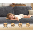 Divano Sezionale Modulare Oversize Dyonery 160, Divano Comodo a U a 6 Posti con 2 Cuscini e 2 Pouf Mobili, Ciniglia