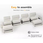 Divano Sezionale Modulare Oversize Dyonery 160, Divano Comodo a U a 6 Posti con 2 Cuscini e 2 Pouf Mobili, Ciniglia