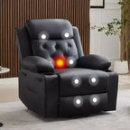 Oversized 22 Inch Recliner Chair with Vibration Massage & Lumbar Heating, PU Lift Recliner Single Cozy Sofa, Lazy Chair with Thick Sponge Padding