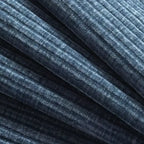 Divano modulare a sezione a L EHMKNP 108 con sedili extra larghi da 80 cm, pouf mobile, tessuto ciniglia a righe