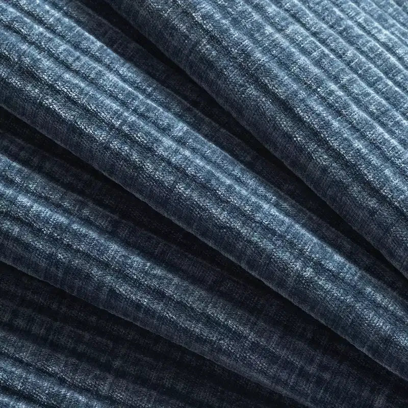Divano modulare a sezione a L EHMKNP 108 con sedili extra larghi da 80 cm, pouf mobile, tessuto ciniglia a righe