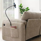 Divano modulare a sezione a L EHMKNP 108 con sedili extra larghi da 80 cm, pouf mobile, tessuto ciniglia a righe