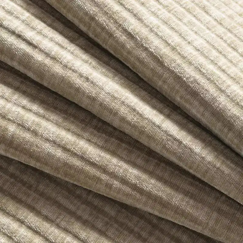 Divano modulare a sezione a L EHMKNP 108 con sedili extra larghi da 80 cm, pouf mobile, tessuto ciniglia a righe