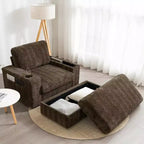 EHMKNP 42 Chaise longue oversize per interni, poltrona divano imbottita con seduta profonda e pouf contenitore