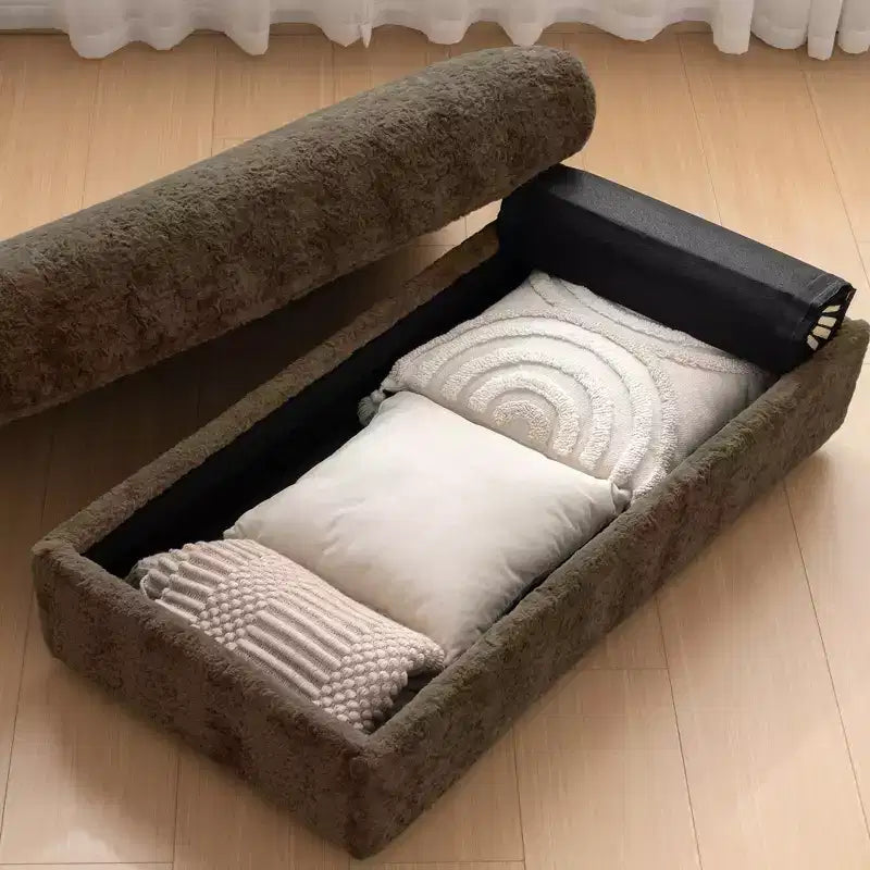 EHMKNP 42 Chaise longue oversize per interni, poltrona divano imbottita con seduta profonda e pouf contenitore